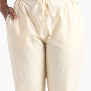 Organic Cotton & Natural Dyed Womens Rust Cream Color Slim Fit Pants by Livbio - EarthBased 