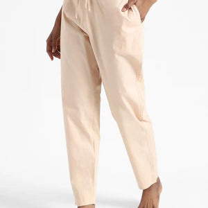 Organic Cotton & Natural Dyed Womens Sandal Wood Color Slim Fit Pants by Livbio - EarthBased 