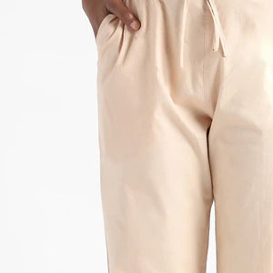 Organic Cotton & Natural Dyed Womens Sandal Wood Color Slim Fit Pants by Livbio - EarthBased 