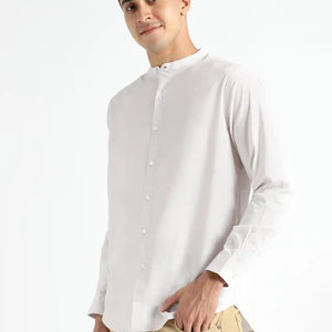 Organic Cotton & Naturally Dyed Mens Round Neck Ash Grey Shirt by Livbio - EarthBased 