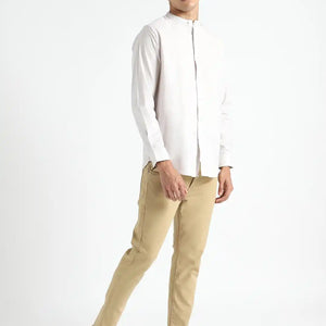 Organic Cotton & Naturally Dyed Mens Round Neck Ash Grey Shirt by Livbio - EarthBased 