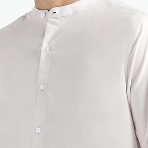 Organic Cotton & Naturally Dyed Mens Round Neck Ash Grey Shirt by Livbio - EarthBased 