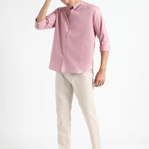 Organic Cotton & Naturally Dyed Mens Round Neck Purple Haze Shirt by Livbio - EarthBased 