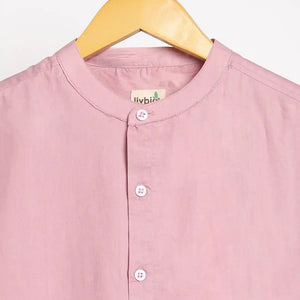 Organic Cotton & Naturally Dyed Mens Round Neck Purple Haze Shirt by Livbio - EarthBased 