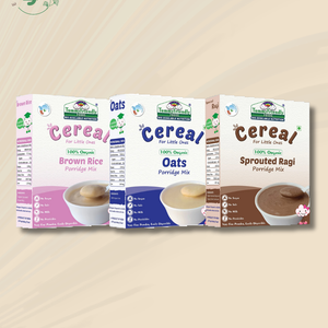 TummyFriendly Foods Certified Organic Stage1 Sprouted Porridge Mixes Combo Pack| Sprouted Ragi, Sprouted Brown Rice and Oats | 200g Each, Cereal (600 g, Pack of 3) - EarthBased 