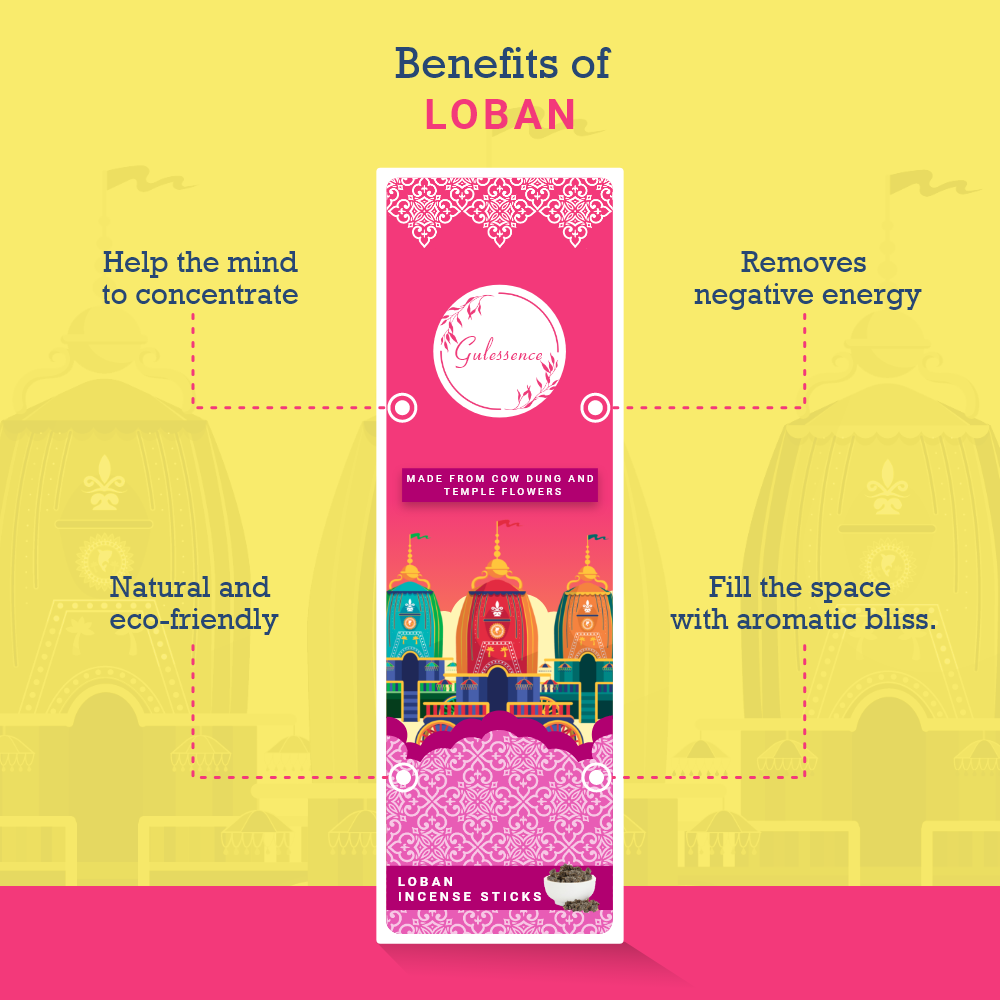 Gulessence  Sandal, Jasmine ,Loban Incense Sticks with Free Incense Holder | Pack of 3 (40 Incense Sticks Each Box) - EarthBased 