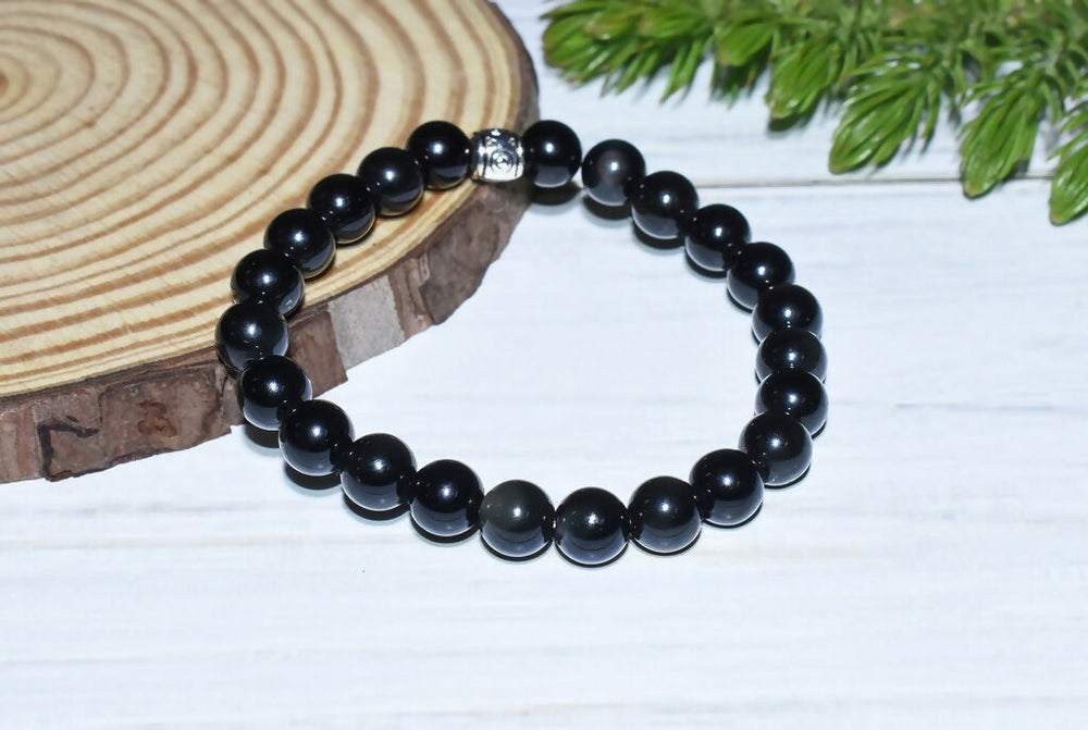 Original Certified Obsidian Bracelet For Balance and Emotional Wellbeing - EarthBased 