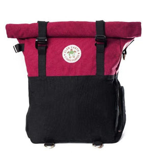 Clan Earth Pangolin Backpack- Cherry Red & Charcoal Black - EarthBased 