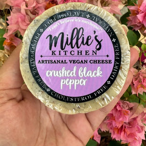 Crushed Pepper Wheel | Millie's Vegan Cheese - EarthBased 
