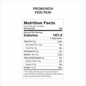PROMUNCH Roasted Soya Snack | Vegan |Gluten-Free | Pack of 2 Flavour: Peri Peri 150 g Each - EarthBased 
