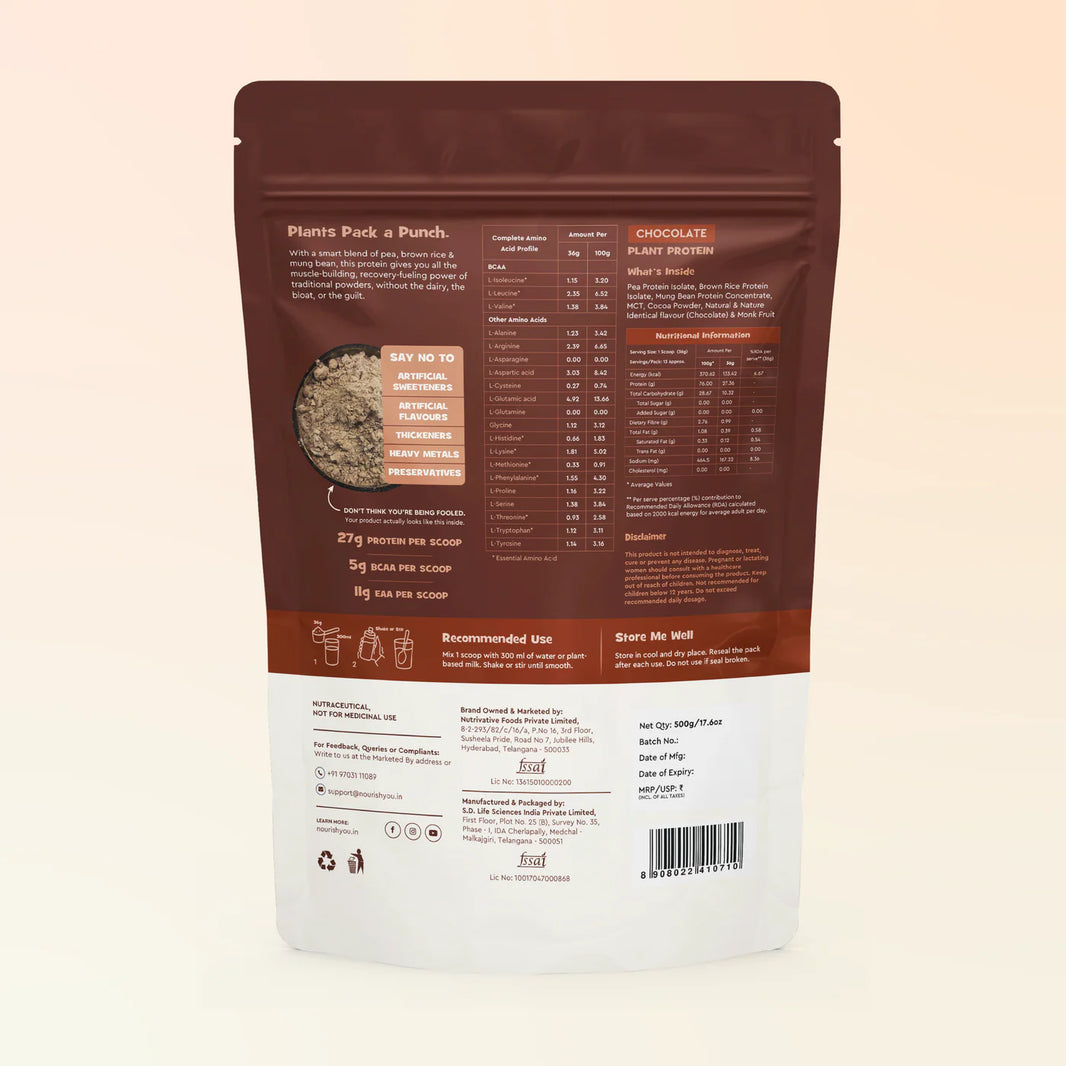 One Good Plant Protein – Chocolate | 500g | 27g Protein | All 9 Essential Amino Acids | Clean Label