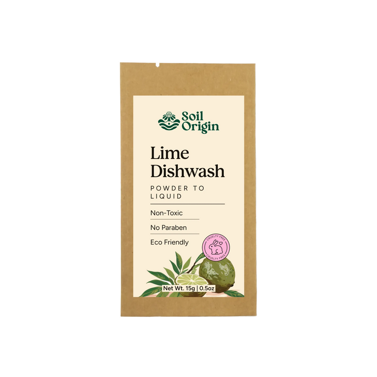 Powder to Liquid Dishwash (Lime) | Pack of 4 - EarthBased 