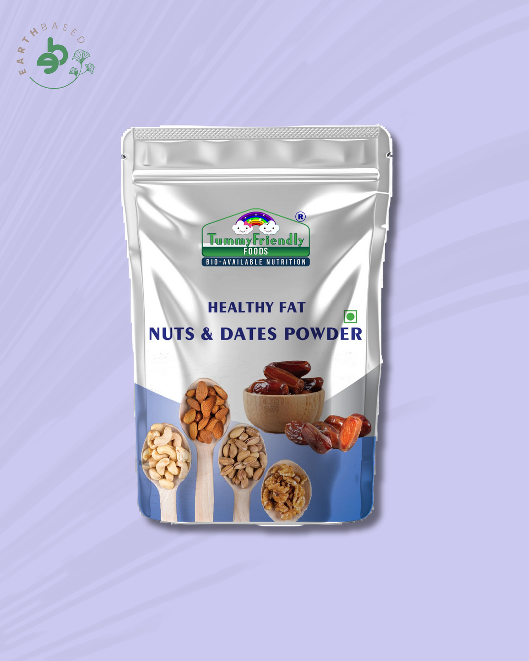 TummyFriendly Foods Premium Nuts and Dates Powder | Healthy Fat with Natural Sweetener - 100g Cereal (100 g) - EarthBased 