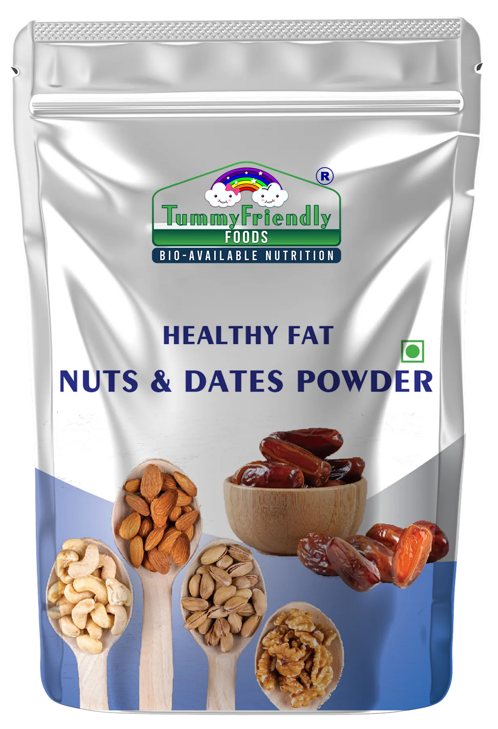 TummyFriendly Foods Premium Nuts and Dates Powder | Healthy Fat with Natural Sweetener - 100g Cereal (100 g) - EarthBased 