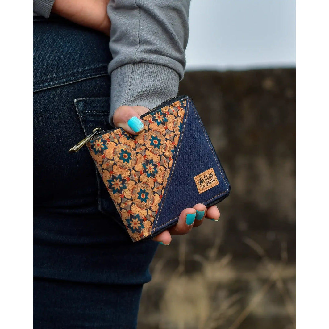 Printed Kiwi Zip Cork Wallet | Clan Earth - EarthBased 
