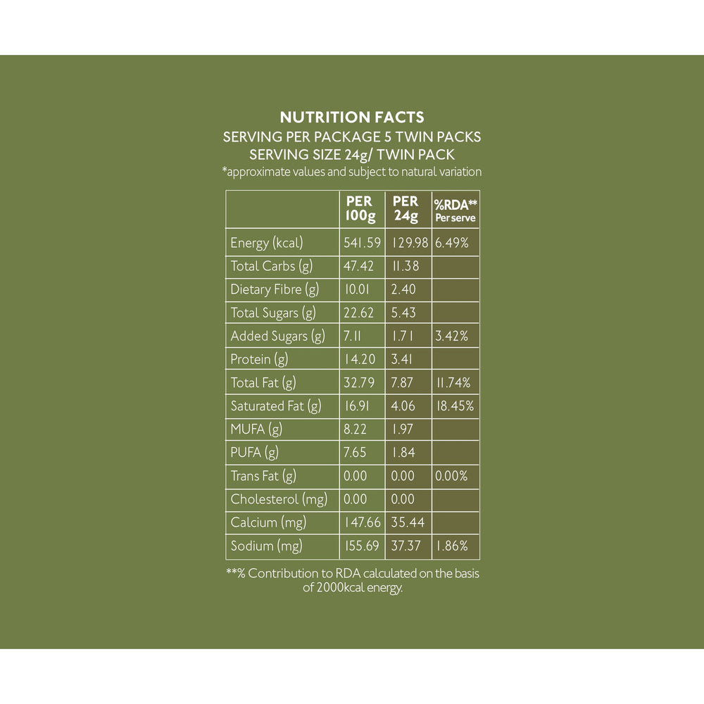 Nourish Organics Almond Buckwheat Cookies – nutrition information panel