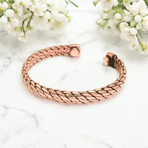 Pure Copper Magnetic Therapy Band Adjustable, Stylish Design with Powerful Magnets - EarthBased 