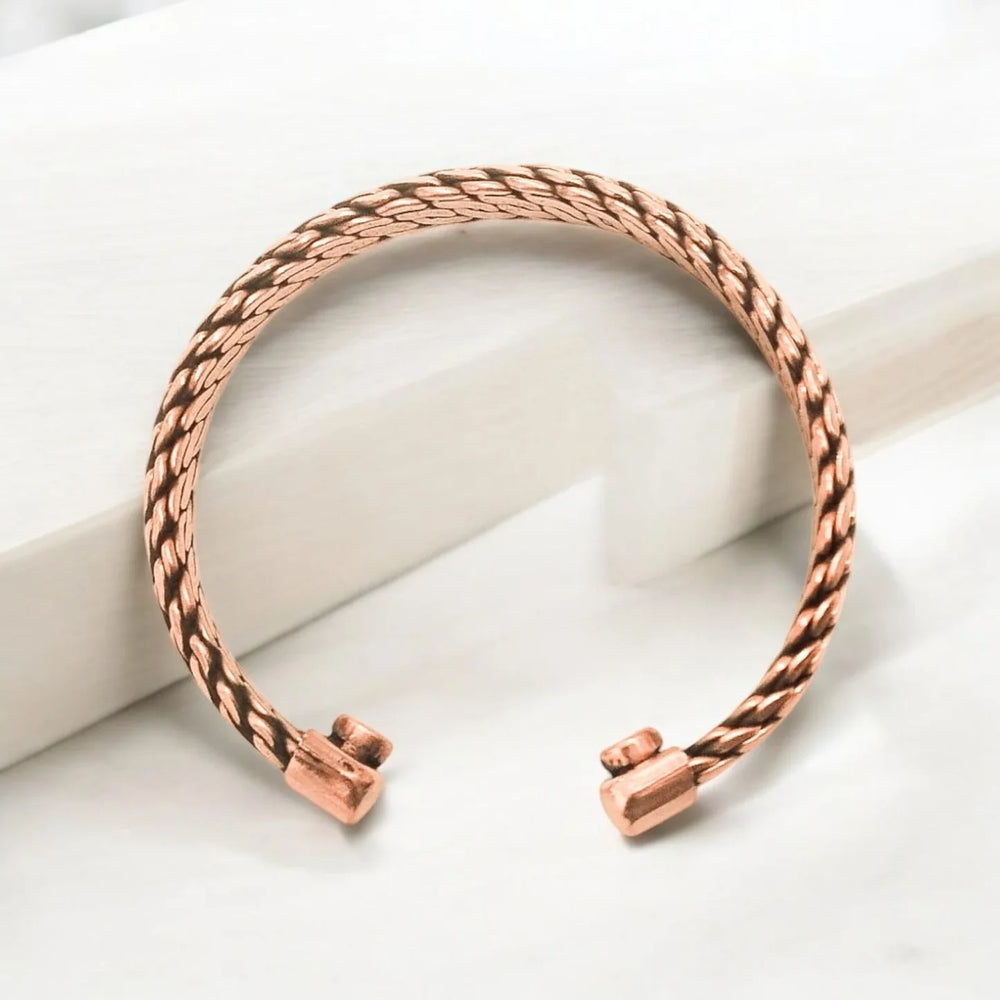 Pure Copper Magnetic Therapy Band Adjustable, Stylish Design with Powerful Magnets - EarthBased 