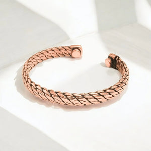 Pure Copper Magnetic Therapy Band Adjustable, Stylish Design with Powerful Magnets - EarthBased 