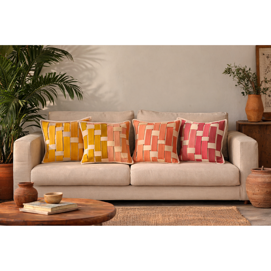 Jaal woven cotton cushion covers by JOD, decorative pillow covers for home