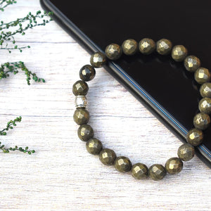 Natural Certified Pyrite Bracelet For Creativity and Energy - EarthBased 