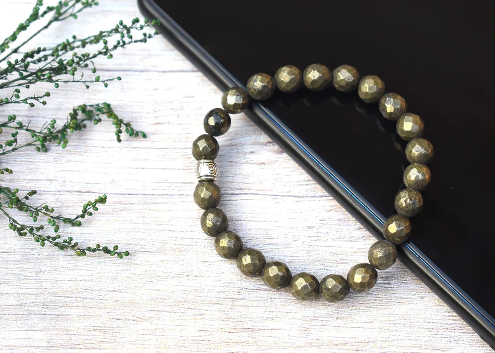 Natural Certified Pyrite Bracelet For Creativity and Energy - EarthBased 
