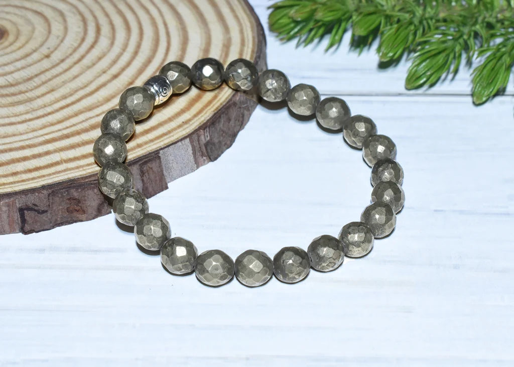 Natural Certified Pyrite Bracelet For Creativity and Energy - EarthBased 