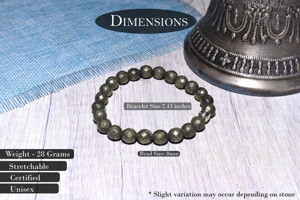 Natural Certified Pyrite Bracelet For Creativity and Energy - EarthBased 