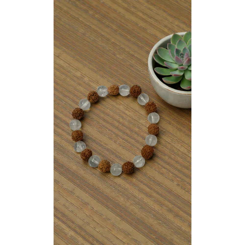 Onearth crystal rudraksha bracelet (certified) - EarthBased 