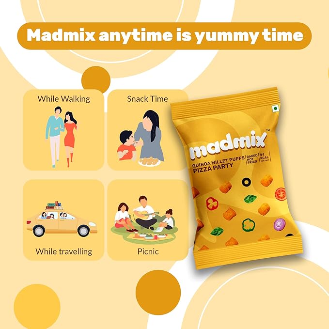 Quinoa Millet Puffs Pizza Party Pack of 10 - EarthBased 