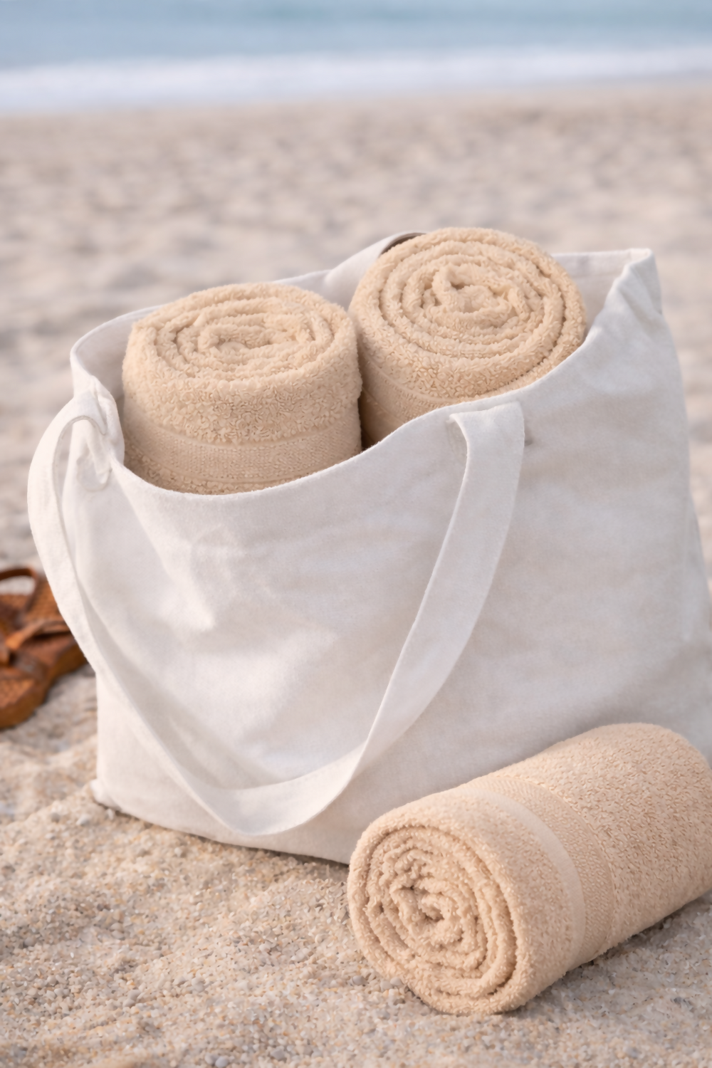 Luxuriously Soft Bamboo Bath Towel Beige - EarthBased 