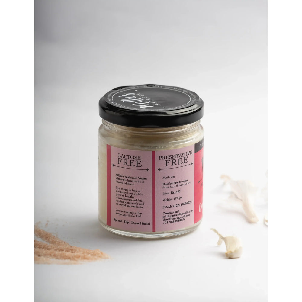 Garlic and Pink Himalayan Salt | Millie's Vegan Cheese - EarthBased 