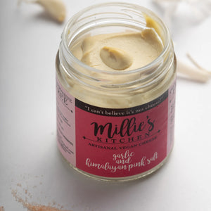 Garlic and Pink Himalayan Salt | Millie's Vegan Cheese - EarthBased 
