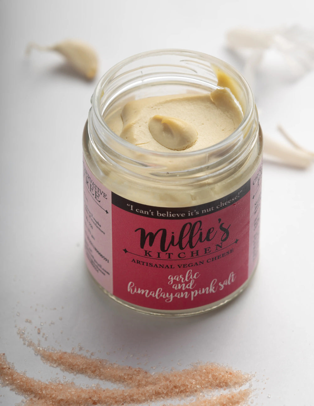 Garlic and Pink Himalayan Salt | Millie's Vegan Cheese - EarthBased 