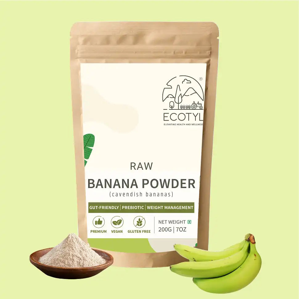 Ecotyl Raw Banana Powder | Prebiotic Superfood | Supports Gut Health | 200g - EarthBased 