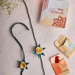 Rakhi Lumba Set | Plantable Seed Paper with Kumkum & Chawal | Set of 4 - EarthBased 