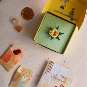 Rakhi Lumba Set | Plantable Seed Paper with Kumkum & Chawal | Set of 4 - EarthBased 