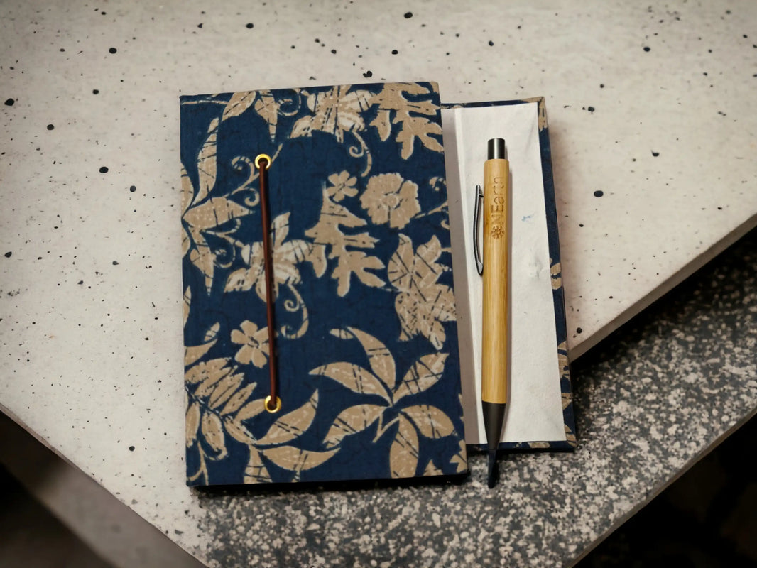 Recycled Paper Vintage Journal (BLUE) - Small | ONEarth - EarthBased 