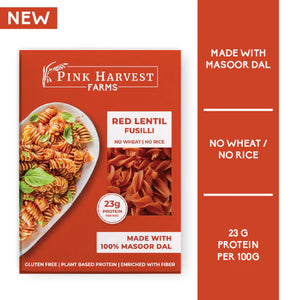 Red Lentil Fusilli Pasta by Pink Harvest - EarthBased 