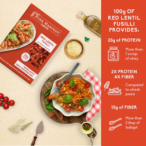 Red Lentil Fusilli Pasta by Pink Harvest - EarthBased 