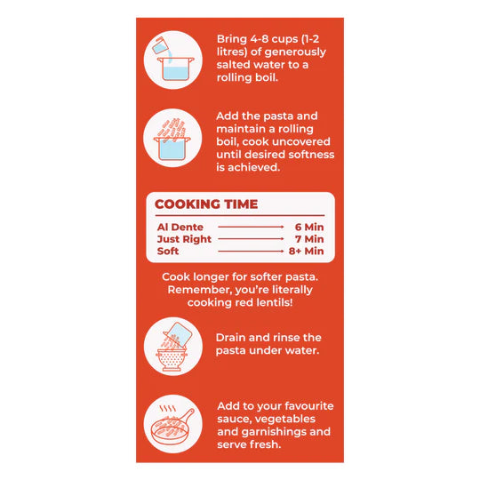 Red Lentil Fusilli Pasta by Pink Harvest - EarthBased 