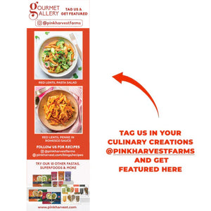 Pink Harvest Farms Red Lentil Pasta | No Rice - No Maida | Vegan | Gluten Free | High Protein | (Red Lentil Penne Pasta - EarthBased 