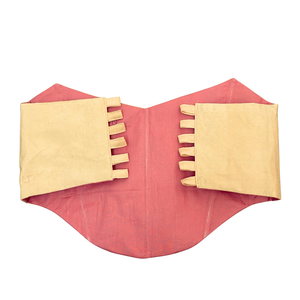 Peach and Pink reversible corset top featuring hand-inspired floral embroidery, strapless corset suitable for summer parties or saree styling.