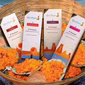 River Series Combo 8″ Premium Dhoop Batti | Incense Sticks (Pack of 4 X 20 Sticks) - EarthBased 