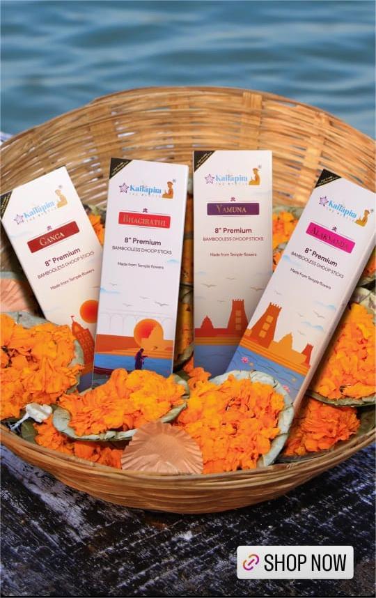 River Series Combo 8″ Premium Dhoop Batti | Incense Sticks (Pack of 4 X 20 Sticks) - EarthBased 