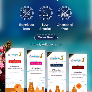 River Series Combo 8″ Premium Dhoop Batti | Incense Sticks (Pack of 4 X 20 Sticks) - EarthBased 
