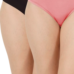 Bamboo Fabric Low Waist Underwear | Peach and Black |  Pack of 2 - EarthBased 