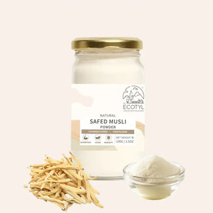 Ecotyl Safed Musli Powder | Boosts Stamina & Immunity | Ayurvedic Herb | 100g - EarthBased 
