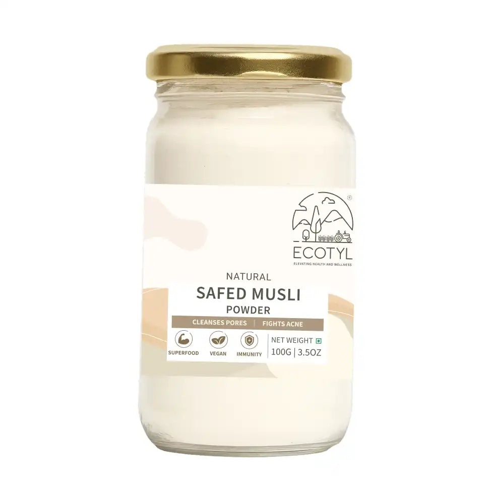 Ecotyl Safed Musli Powder | Boosts Stamina & Immunity | Ayurvedic Herb | 100g - EarthBased 