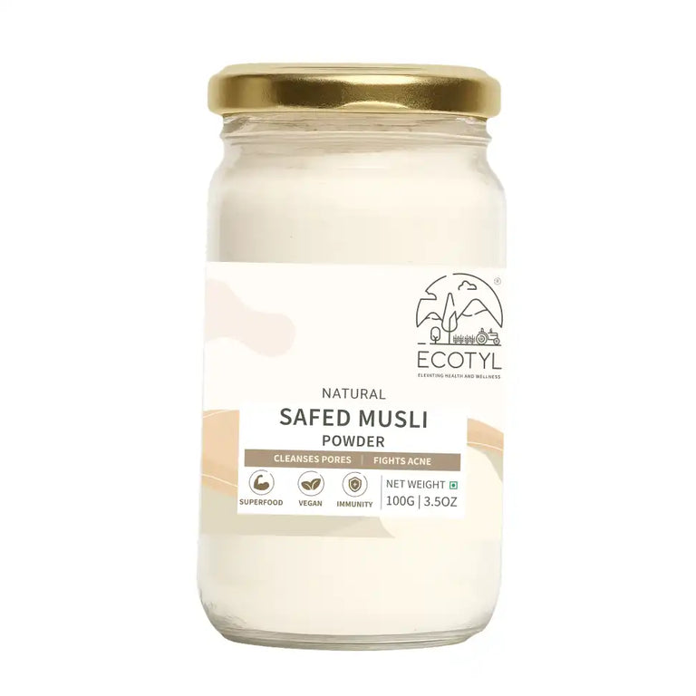 Ecotyl Safed Musli Powder | Boosts Stamina & Immunity | Ayurvedic Herb | 100g - EarthBased 